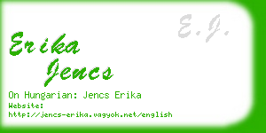 erika jencs business card